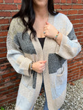 Grey Colorblock Cardi