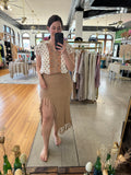 Taupe Fringe Skirt