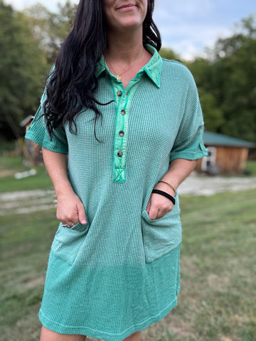Jade Waffle Dress