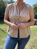 Taupe Tie Top