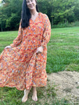 Orange Floral Maxi Dress