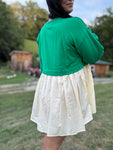 Green Color Block Dress