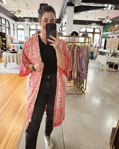 Multi-Print Tie Kimono