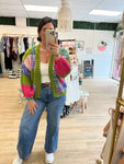 Color Block Patterned Cardi