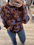 Brown Multi-Print Sweater