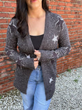 Charcoal Star Cardi