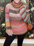 Striped Cowl Neck Sweater