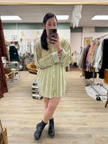 Taupe Shimmer High-Low Mini Dress