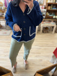 Navy Button Sweater