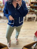 Navy Button Sweater