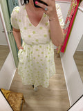 Lime Floral Midi Dress