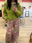 Printed Gauze Ruffle Pants