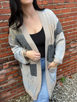 Grey Colorblock Cardi