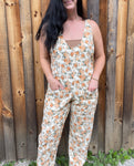 Floral Print Overalls