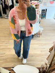 Color Block Patterned Cardi