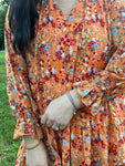 Orange Floral Maxi Dress