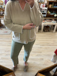 Taupe V Pullover Sweater