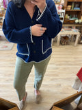 Navy Button Sweater