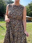 Black Tiered Floral Maxi Dress