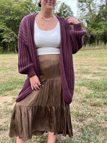 Plum Knit Cardi