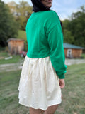 Green Color Block Dress