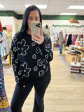 Black Floral Sweater