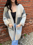 Grey Colorblock Cardi