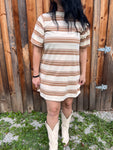 Camel Striped Dress