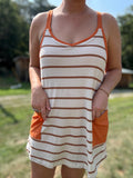 Orange Striped Romper
