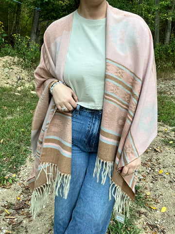 Soft Knit Aztec Print Kimono