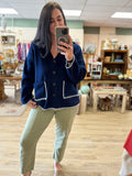 Navy Button Sweater