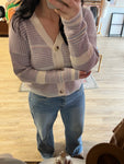 Lavender Striped Cardigan