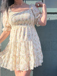 Ivory Smocked Floral Dress