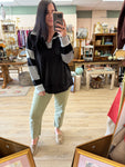 Black Color Block Top