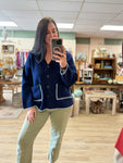 Navy Button Sweater