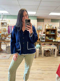 Navy Button Sweater
