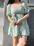 Sage Crochet Mini Dress