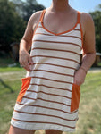 Orange Striped Romper