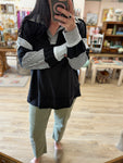 Black Color Block Top