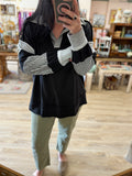 Black Color Block Top