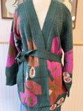Hunter Green Floral Cardi