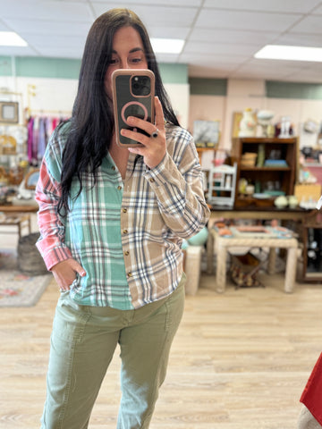 Multi Mix Plaid Top