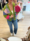 Color Block Patterned Cardi