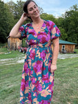 Teal Floral Maxi Dress