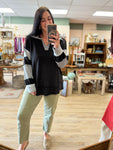 Black Color Block Top