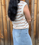 Camel Striped Top