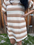 Camel Striped Dress