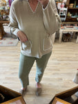 Taupe V Pullover Sweater