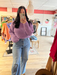 Lavender Knit Pullover Sweater