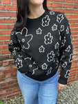 Black Floral Sweater